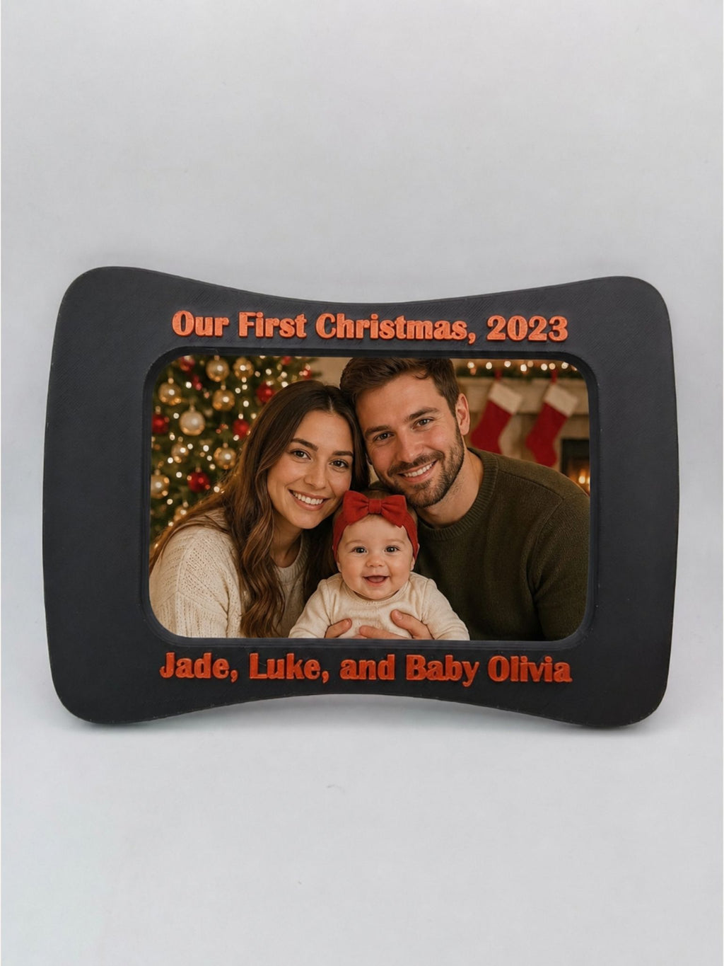 Mid-century Frame - Personalised Photo Frame with Custom Text in Mid-century Modern Design