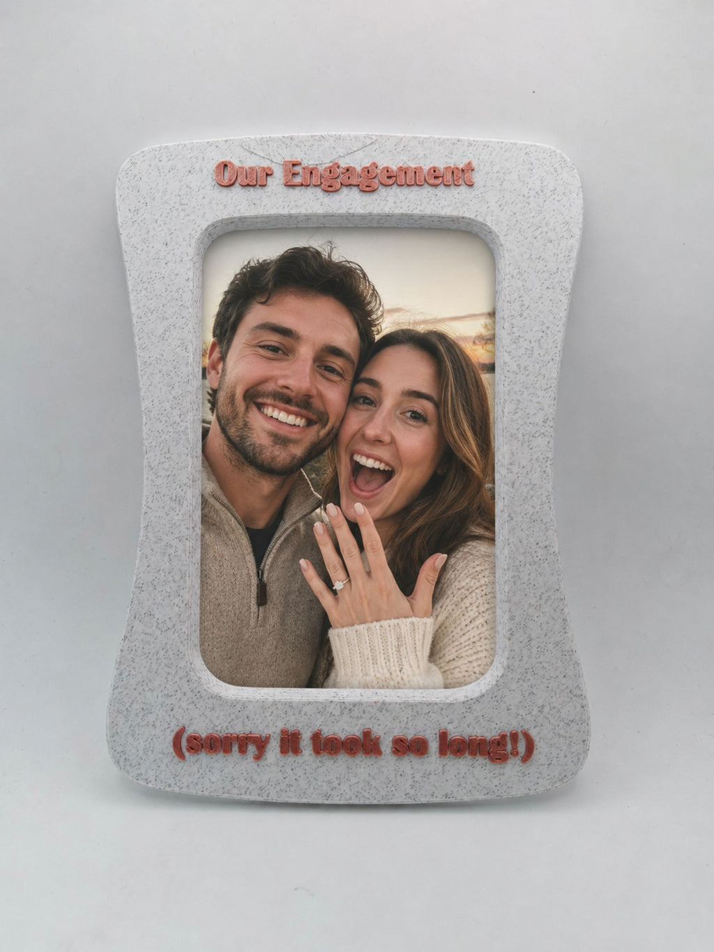 Mid-century Frame - Personalised Photo Frame with Custom Text in Mid-century Modern Design