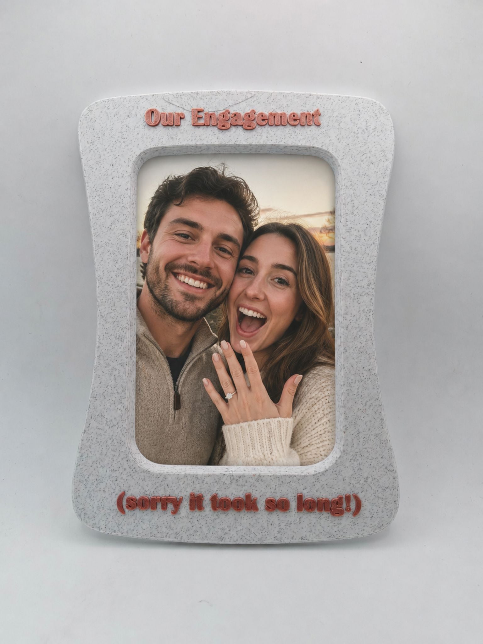 Mid-century Frame - Personalised Photo Frame with Custom Text in Mid-century Modern Design