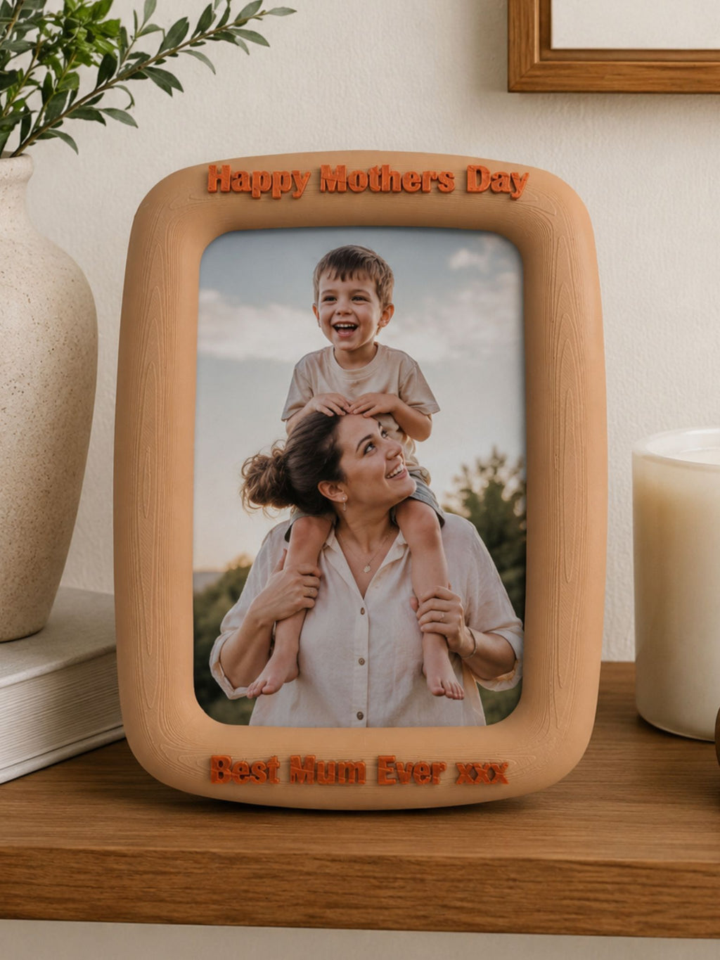 Curved Frame - Personalised Photo Frame with Custom Text in Curved Design