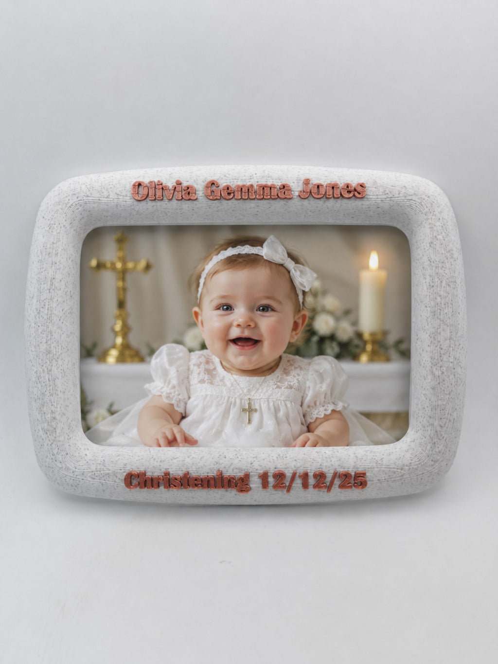 Curved Frame - Personalised Photo Frame with Custom Text in Curved Design
