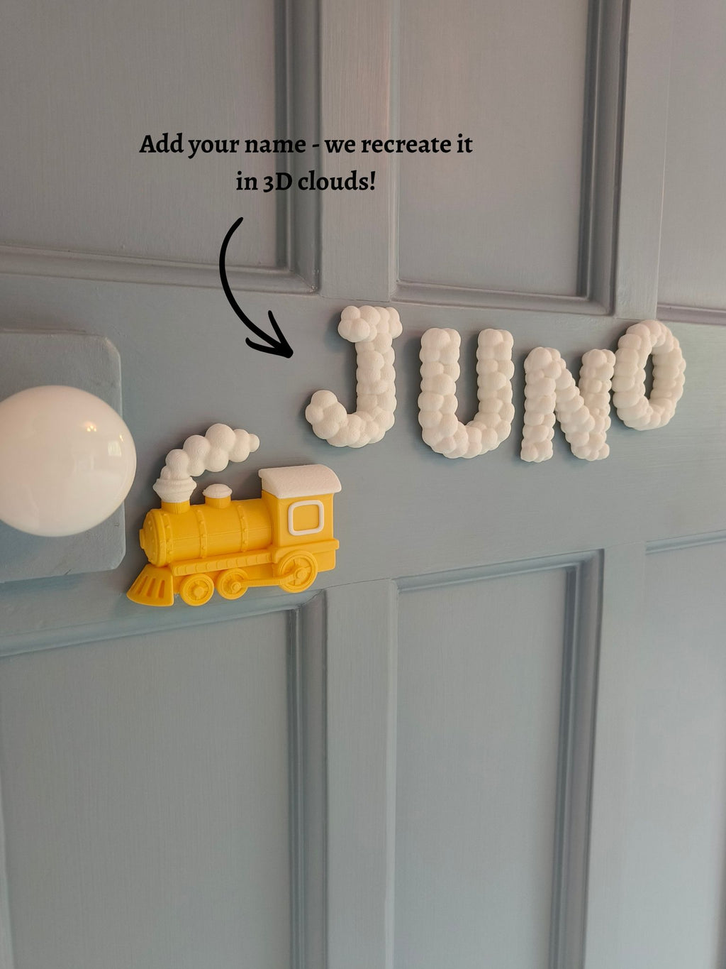 Steam Train Door Sign - Children's Sign with 3D Personalised Name