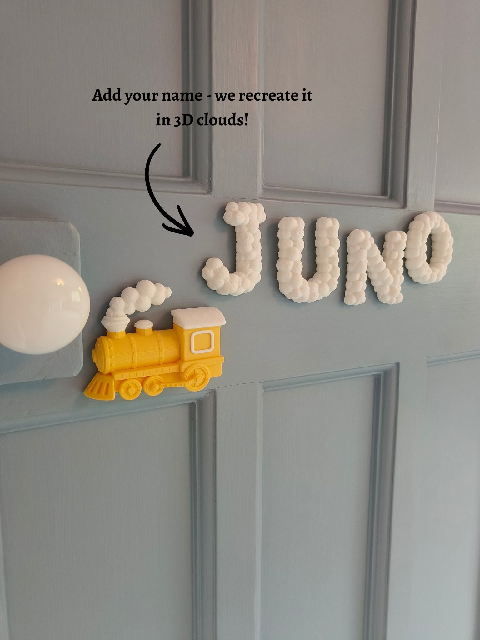 Steam Train Door Sign - Children's Sign with 3D Personalised Name