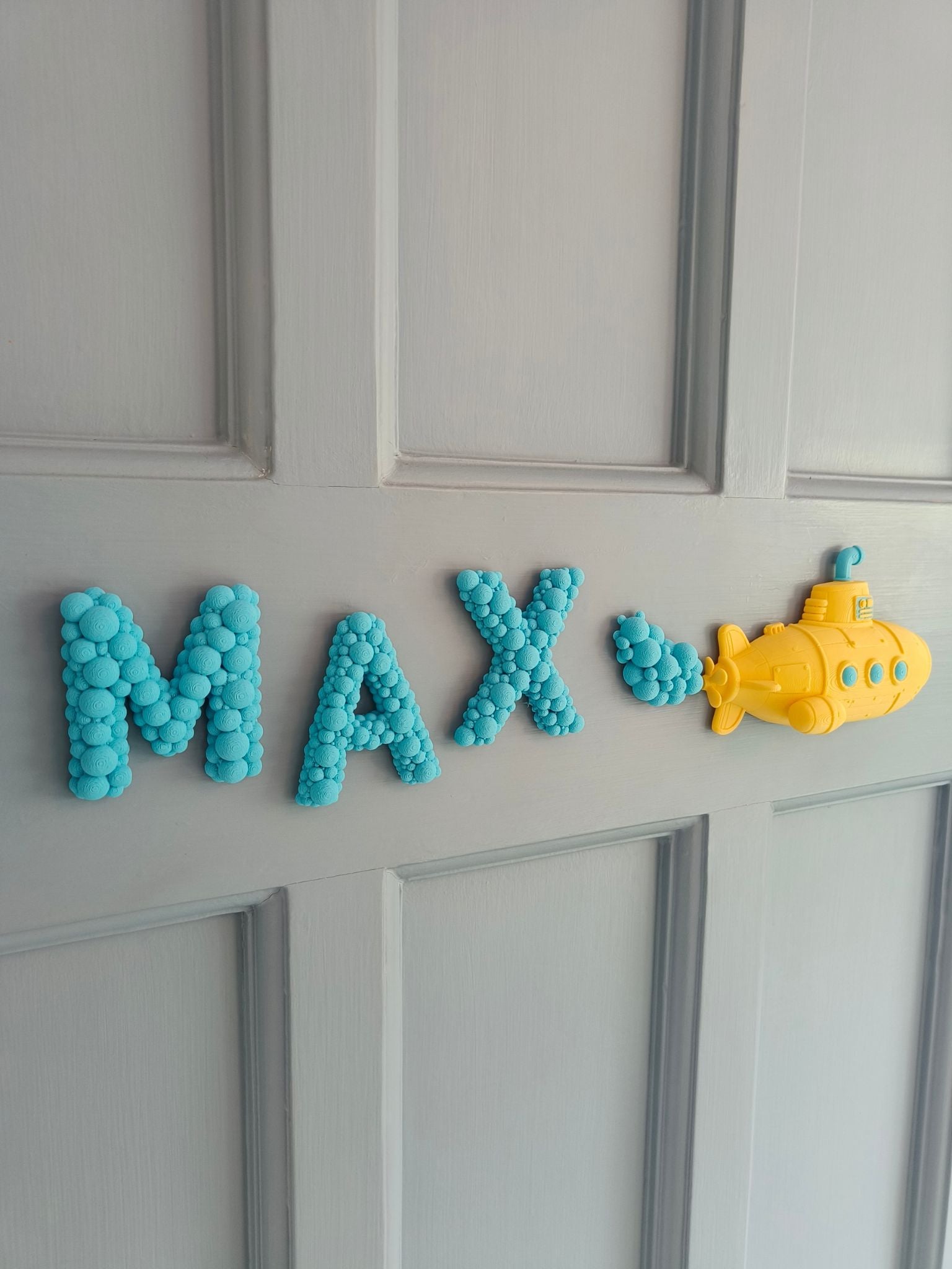 Submarine Door Sign - Children's Sign with 3D Personalised Name and Undersea Theme