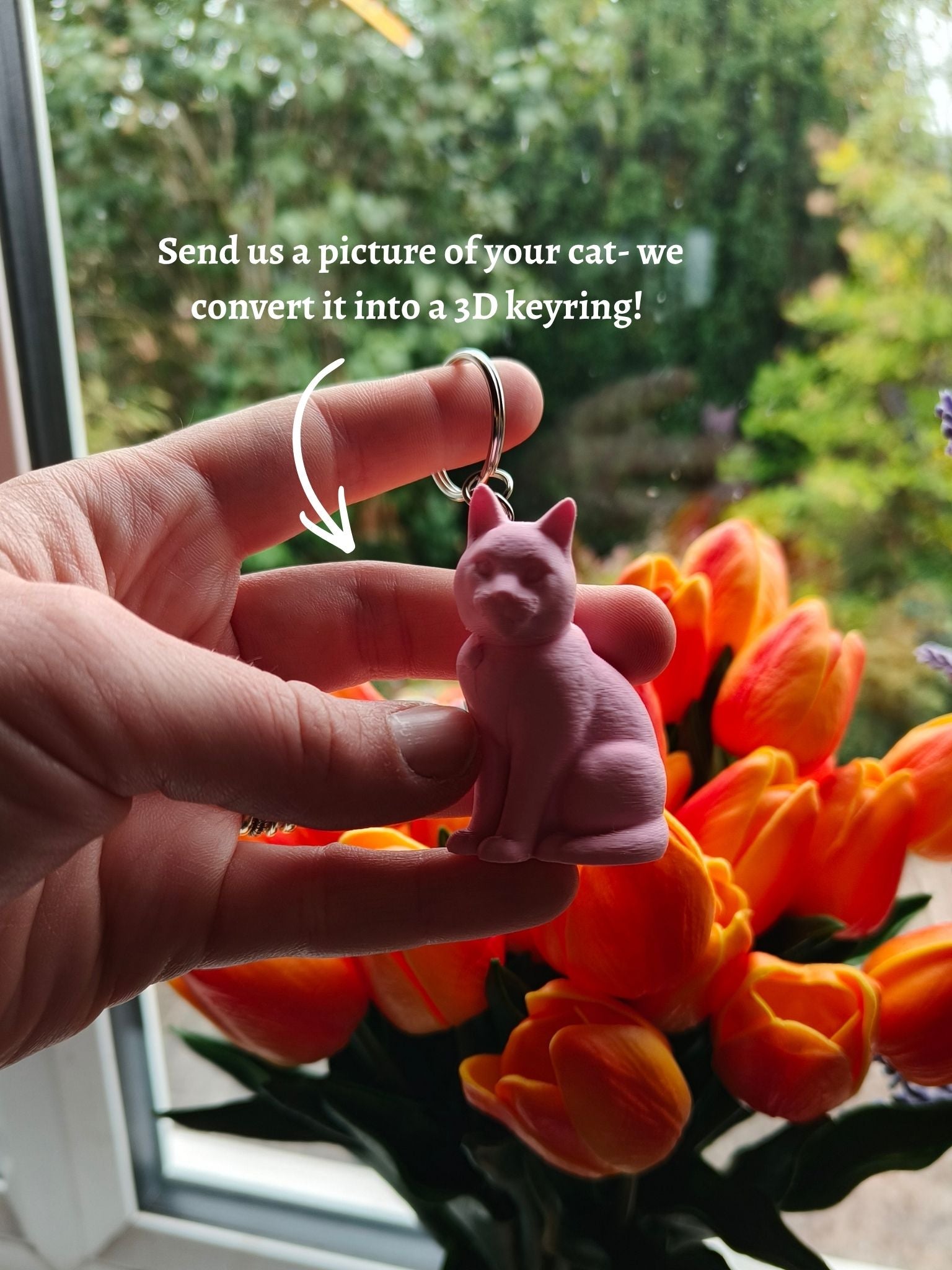 Cat Keyring - Personalised 3D Keyring Figurine based on a Photo of your Cat