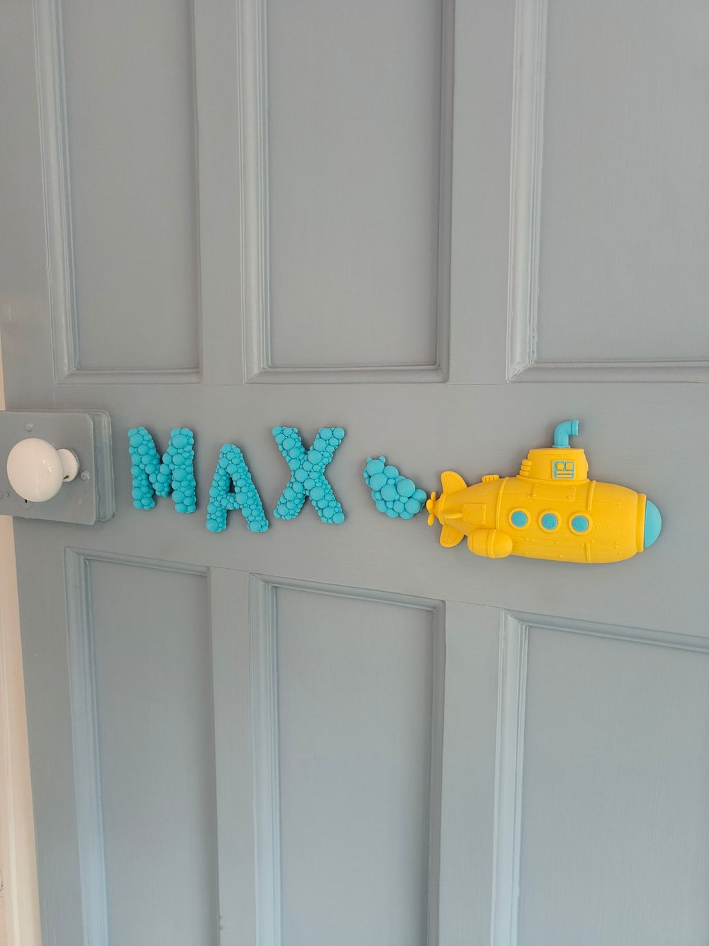 Submarine Door Sign - Children's Sign with 3D Personalised Name and Undersea Theme