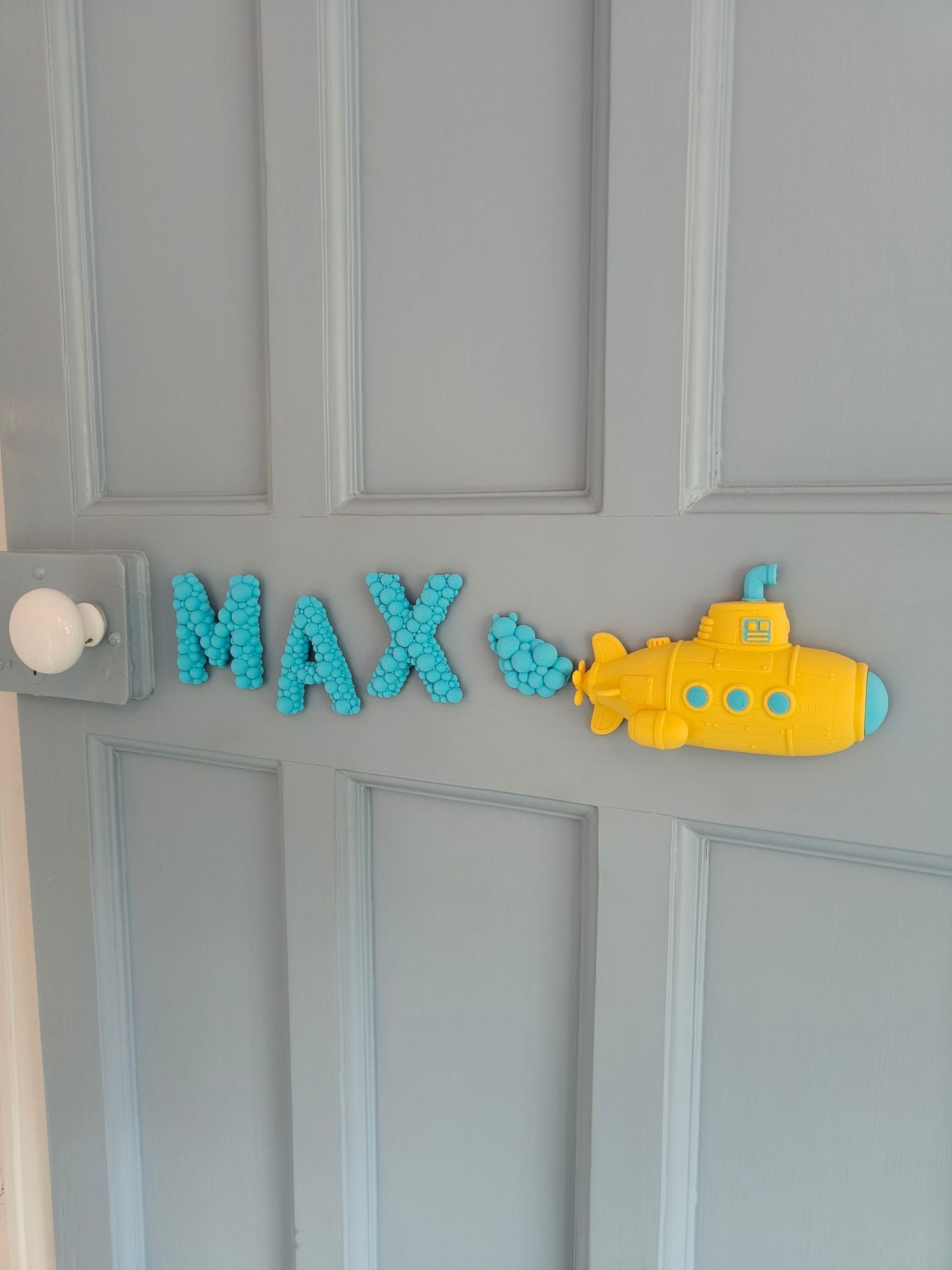 Submarine Door Sign - Children's Sign with 3D Personalised Name and Undersea Theme