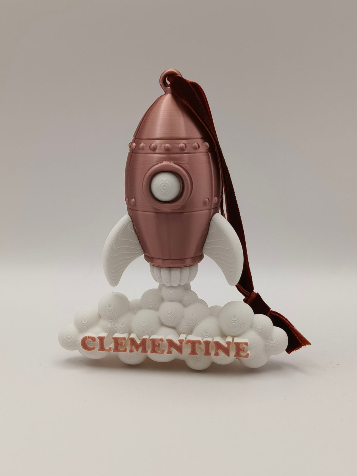 Rocket Bauble - Children's Christmas Decoration with 3D Personalised Name