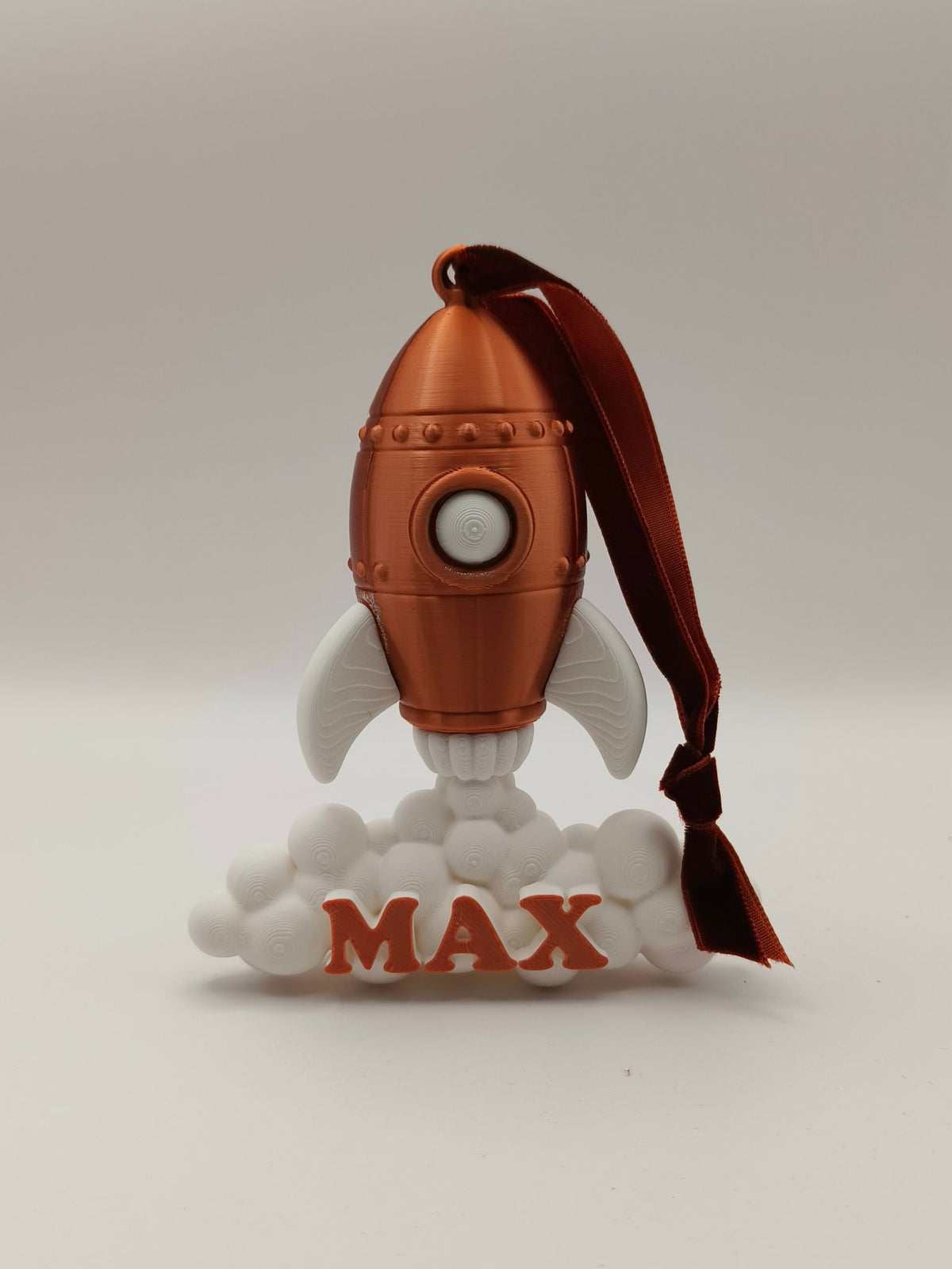 Rocket Bauble - Children's Christmas Decoration with 3D Personalised Name