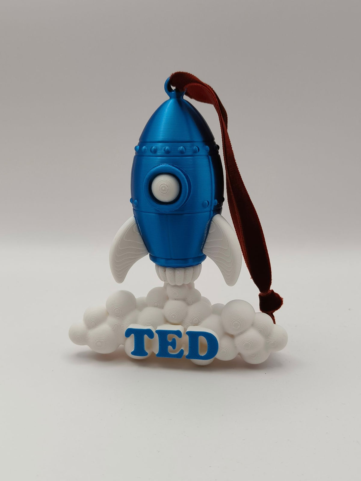 Rocket Bauble - Children's Christmas Decoration with 3D Personalised Name